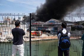 Fire In A Warehouse In Aubervilliers