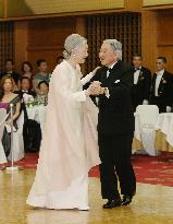 CORRECTED: Japan's Emperor Akihito and Empress Michiko