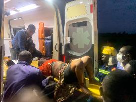 GHANA-CENTRAL REGION-BUS-FUEL TANKER-COLLISION