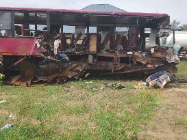 GHANA-CENTRAL REGION-BUS-FUEL TANKER-COLLISION