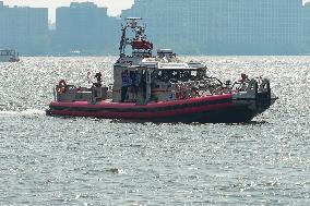 Water Rescue For A Possible Drowning Victim At Pier 84