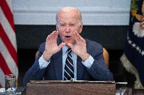 US President Joe Biden holds a meeting on extreme weather preparedness