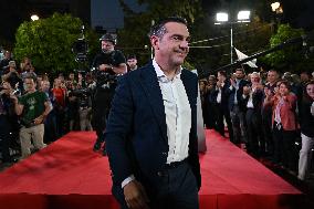 SYRIZA Party Leader Alexis Tsipras Campaigns For Second Vote In Nikaia In Piraeus, Greece