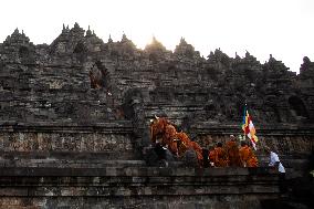 The Buddhist Monks Arrive At Borobudur Temple For Vesak Day