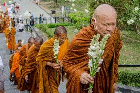 INDONESIA-MAGELANG-BOROBUDUR TEMPLE-BUDDHIST MONK-VESAK DAY