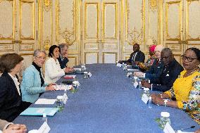 Elisabeth Borne Meets With Anatole Collinet Makosso - Paris