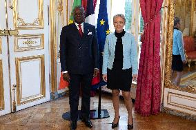 Elisabeth Borne Meets With Anatole Collinet Makosso - Paris