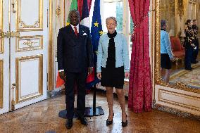 Elisabeth Borne Meets With Anatole Collinet Makosso - Paris