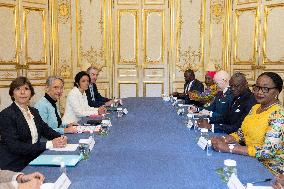 Elisabeth Borne Meets With Anatole Collinet Makosso - Paris