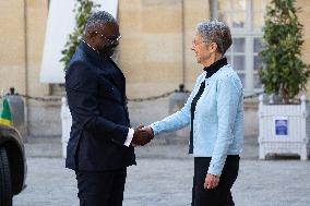 Elisabeth Borne Meets With Anatole Collinet Makosso - Paris