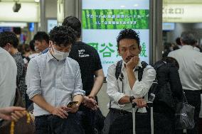 JAPAN-TORRENTIAL RAIN-RAIL TRANSIT LINE-SHUTDOWN