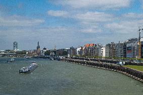 General View Of Dusseldorf And Rhein River