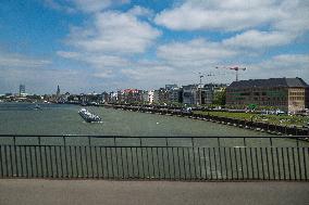 General View Of Dusseldorf And Rhein River