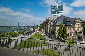 General View Of Dusseldorf And Rhein River