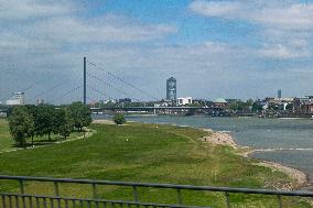 General View Of Dusseldorf And Rhein River