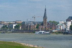 General View Of Dusseldorf And Rhein River