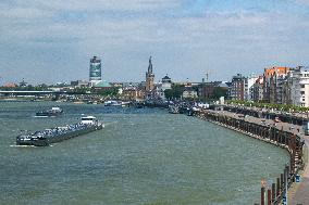 General View Of Dusseldorf And Rhein River