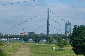 General View Of Dusseldorf And Rhein River