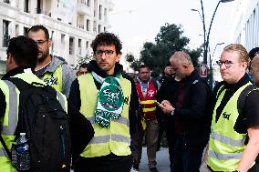 Union Rally At SNCF Fret Headquarters - Paris