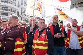 Union Rally At SNCF Fret Headquarters - Paris
