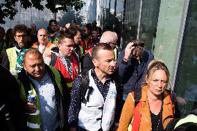Union Rally At SNCF Fret Headquarters - Paris