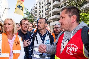 Union Rally At SNCF Fret Headquarters - Paris