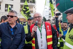 Union Rally At SNCF Fret Headquarters - Paris