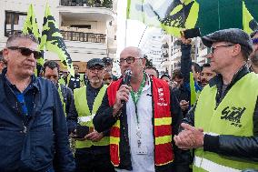 Union Rally At SNCF Fret Headquarters - Paris