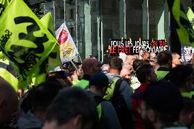 Union Rally At SNCF Fret Headquarters - Paris