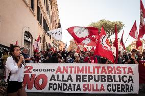 Rome Anti-war Demonstration And Military Parade