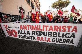 Rome Anti-war Demonstration And Military Parade