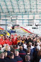 French President at Nimes-Garons firefighters air base - Garons