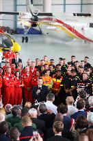 French President at Nimes-Garons firefighters air base - Garons