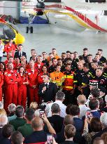 French President at Nimes-Garons firefighters air base - Garons