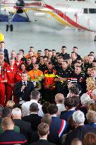 French President at Nimes-Garons firefighters air base - Garons