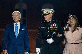 President Joe Biden Attends Friday Evening Marine Parade in Washington, DC