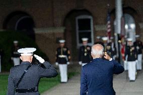 President Joe Biden Attends Friday Evening Marine Parade in Washington, DC