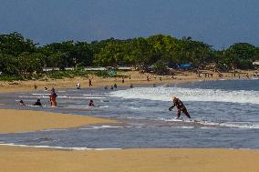 Santolo Beach During Vesak Holiday In Garut West Java