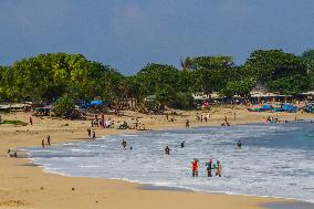 Santolo Beach During Vesak Holiday In Garut West Java