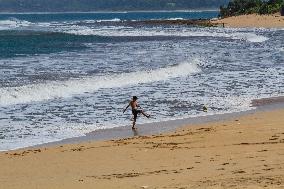 Santolo Beach During Vesak Holiday In Garut West Java