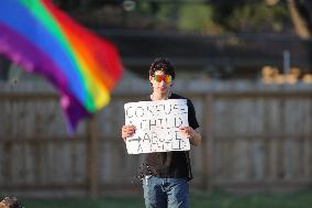 Anti-Transgender Protest Outside Texas Church Inspires Counter Protest