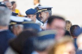 His Majesty King Felipe VI assits the events during the Armed Forces Day in Spain