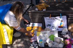 Demonstration For Saving Ukrainian Children In Duesseldorf