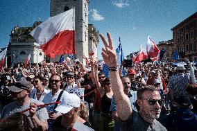 Pro-democratic March In Warsaw Gathered Up To 500k Participants