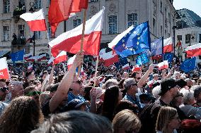 Pro-democratic March In Warsaw Gathered Up To 500k Participants