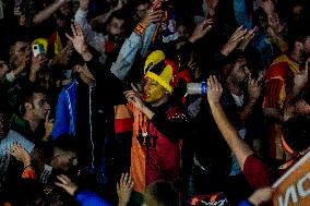 Galatasaray Fans Celebrating The Championship At Taksim