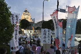 Rally against Japan's controversial revision of immigration law