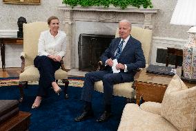 President Joe Biden meets with Prime Minister Mette Frederiksen of Denmark