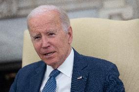 President Joe Biden meets with Prime Minister Mette Frederiksen of Denmark