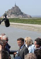 President Macron And First Lady Visit Mont-Saint-Michel